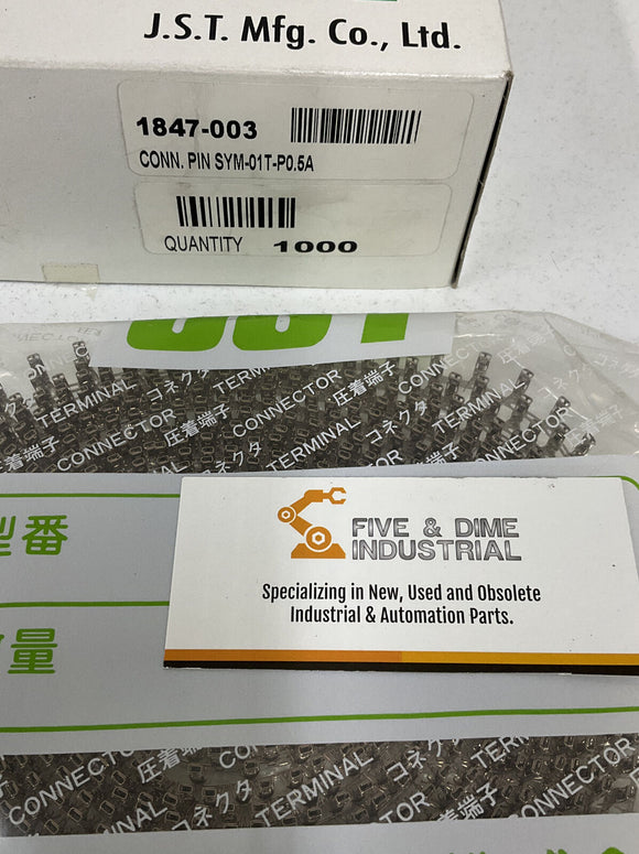 Jst 1847-003 SYM-01T-P0.5A  Reel 26-20 Awg Tin Crimp Socket 1000 Pieces