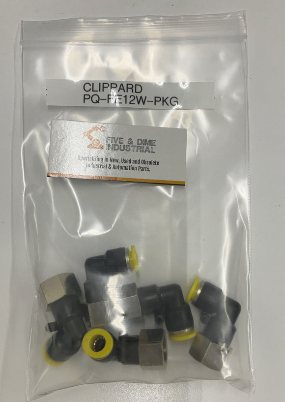 Clippard PQ-FE12W Push Connect Female Elbow 3/8” NPT. Lot of 5
