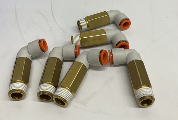 SMC KQ2W11-36S Extended Male Elbow 3/8 Npt X 3/8 OD Tube (Lot of 5)