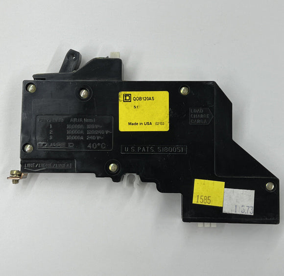 Square D QOB120AS Powerlink AS Circuit Breaker 120 VAC 20-Amp Single Pole