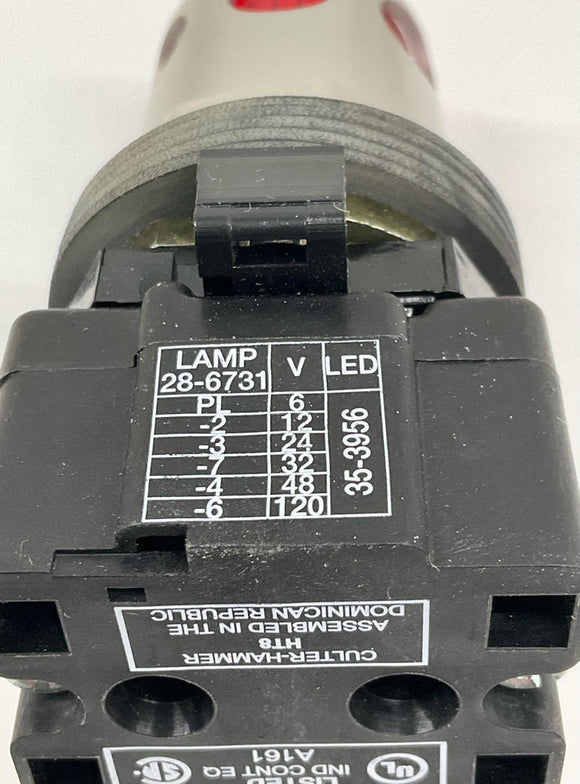 Eaton HT8GDRF3 Red Momentary Illuminated Switch w/ Guard