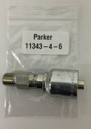 Parker 11343-4-6 Crimp Fitting 3/8 ID Hose x 1/4''-18 Metric-2