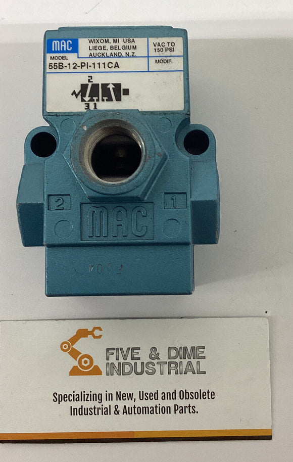 Mac 55B-12-PI-111CA Valve VAC 150 PSI