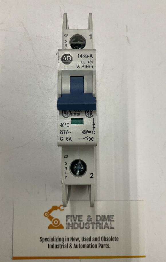Allen Bradley 1489-A1C060 Circuit Breaker 1-Pole Din Mount 6A 277V