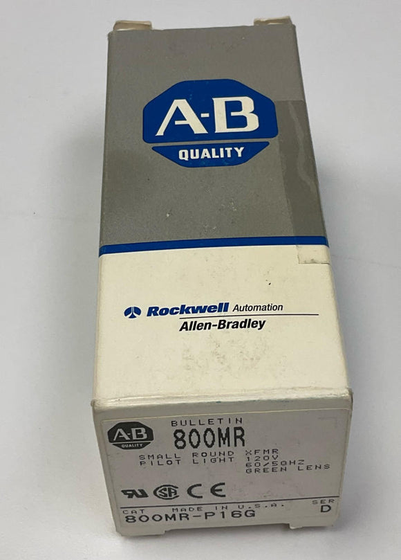 Allen Bradley 800MR-P16G Green Small Round Pilot Lamp 120 VAC