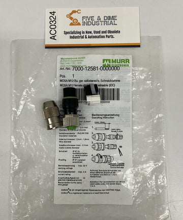 Murr 7000-12581-0000000 MOSA M12 Female Straight Field Connector 5-Pole