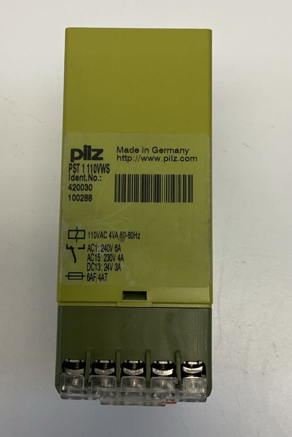 PILZ PST1110VWS Safety Relay 420030 110VAC