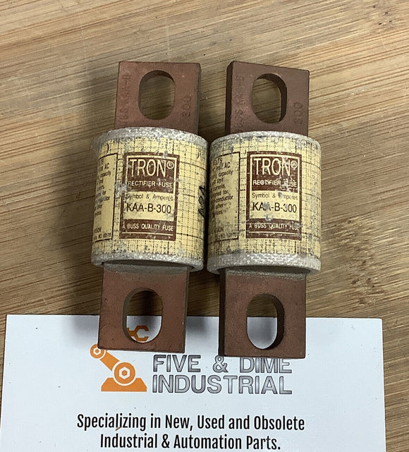 Bussmann KAA-B-300 Lot of (2) Tron Rectifier Fuses