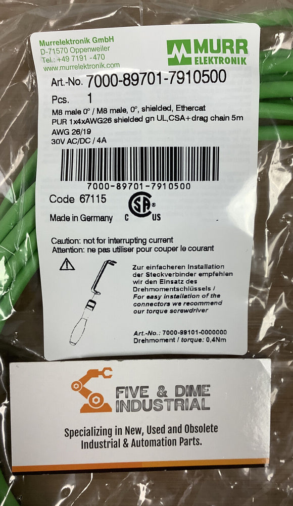Murr Elektronik 7000-89701-7910500 Male Cable 8M