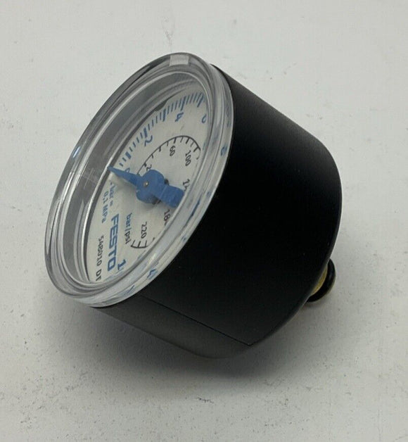 Festo 548010 Nanometer Pressure Gauge 16 Bar, 230 PSI, 10mm Cartridge Connection