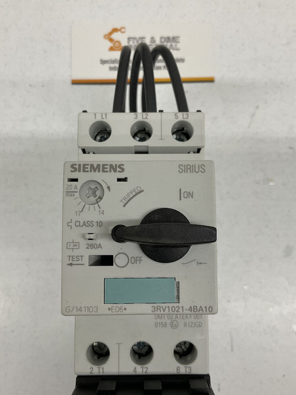 Siemens 3RA11254BD261AP6 Combination Motor Starter 3RV1021-4BA10 14 20A