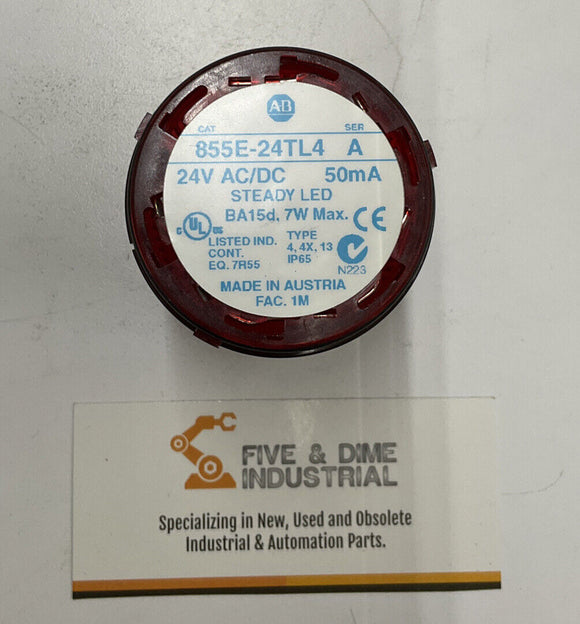 Allen Bradley 855-24TL4 24V AC/DC Red Steady LED Lamp