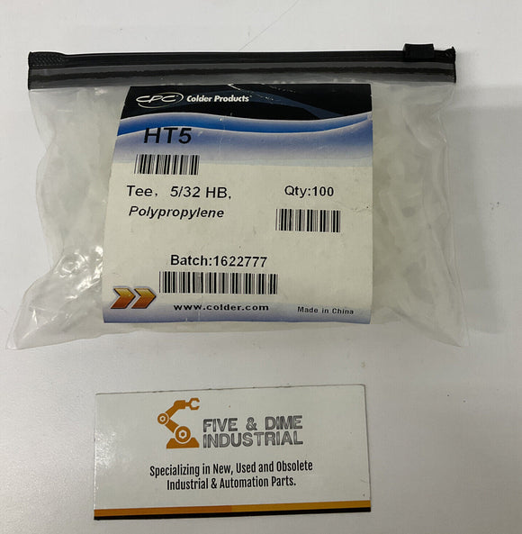 CPC Colder Products HT5 Pkg of 100  5/32  Tee Polypropylene Fittings