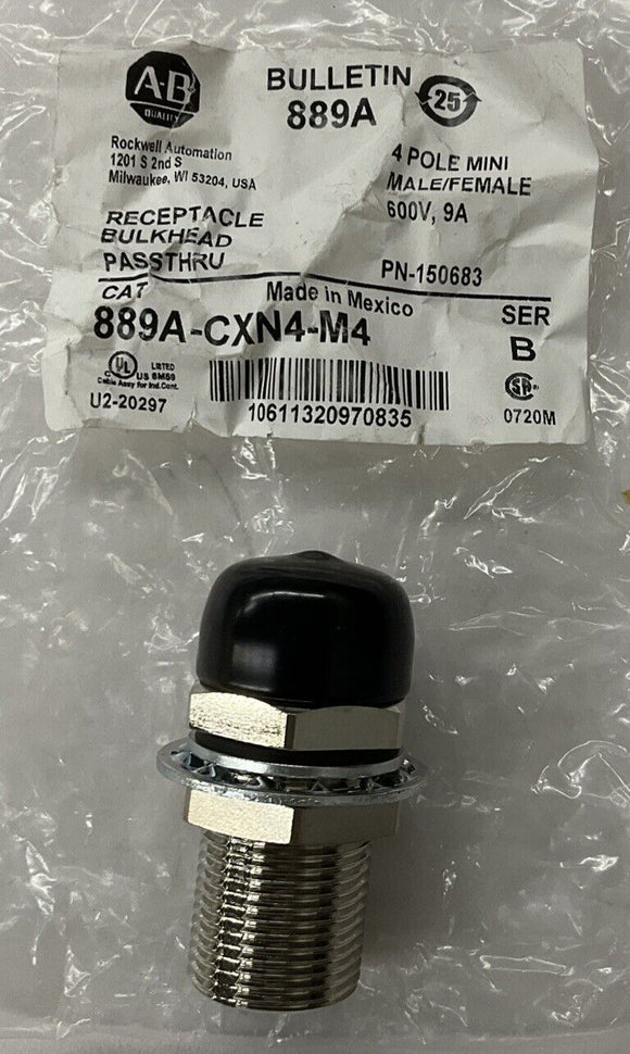 Allen Bradley 889A-CXN4-M4 4-Pole Mini Bulkhead Receptacle
