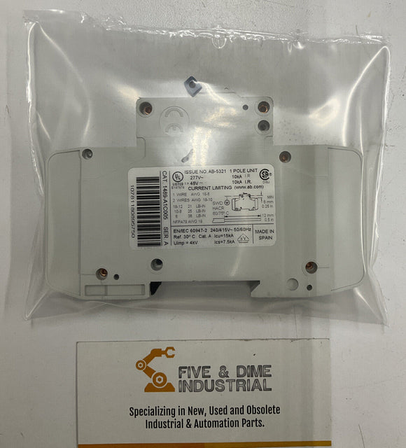 Allen Bradley 1489-A1C005 Ser. A Din Mount Circuit Breaker 0.5 Amp