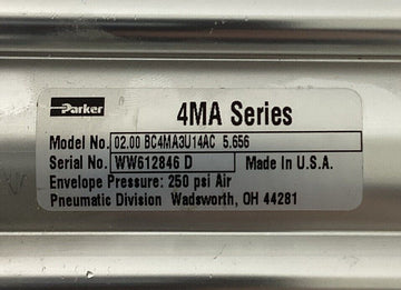 Parker 02.00-BC4MA3U14AC-5.656 Pneumatic Cylinder 2" Bore, 5.656" Stroke - 0
