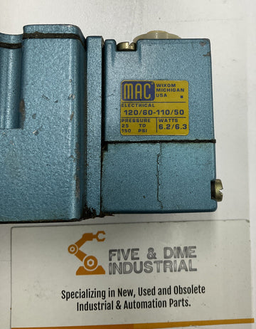 Mac 6241A-000-PM-114DA Solenoid Valve 24 Vdc 150 PSI w/ 2 PME-501DABE - 0