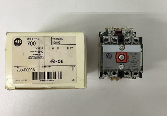 Allen Bradley 700-P000A1 Control Relay Ser. D 115V Coil