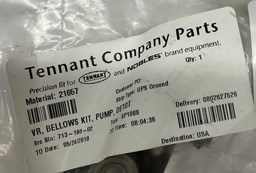 Tennant  21657 Pump OEM Bellows Kit Nobles 02501-498