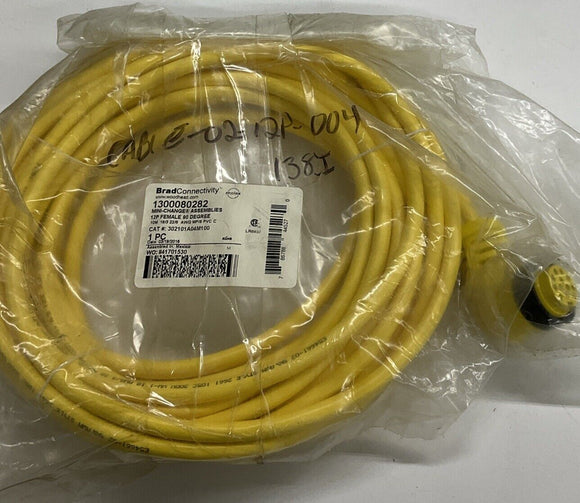 Brad Harrison 1300080282 Mini-Change 12-Pole 90° Single-End Cable 10M