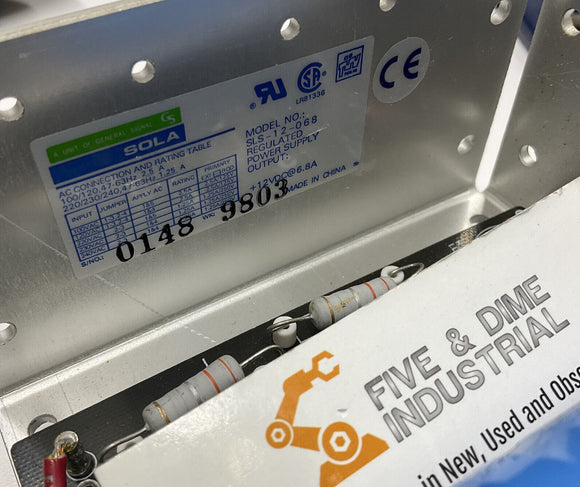 Sola SLS-12-068 Regulated Power Supply Output  12 vdc 6.8A