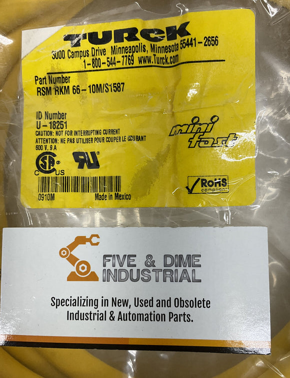 Turck RSM RKM 66-10M/S1587 Mini Fast Cable U-18251