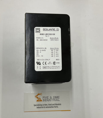 Square D 9080 LBC263106 Power Distribution Block 380A 600V - 0