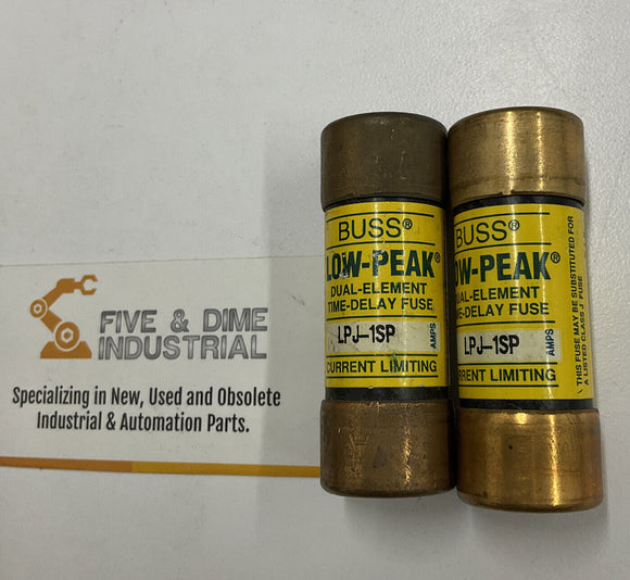 Buss Low-Peak LPJ-1SP Lot of (2) Dual Element Time Delay Fuse 1A 600V