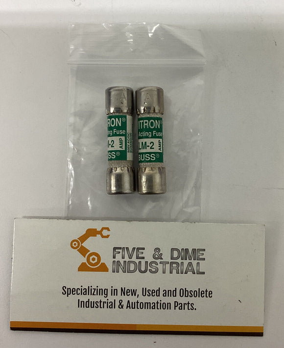 Bussmann Limitron KLM-2 Lot of 2 Fast Acting 2 Amp Fuses