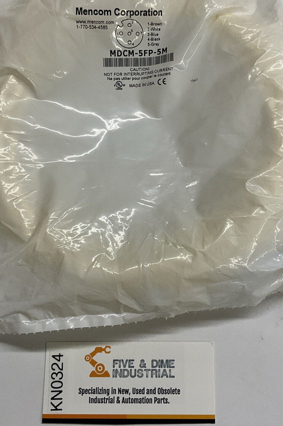 Mencom MDCM-5FP-5M M12 Single-End Female 5-Pole 5-Meter Cable