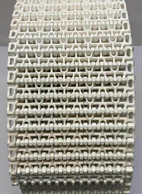 Intralox 1100 Series 5" X 25' White Flush Grid Friction Top Belt