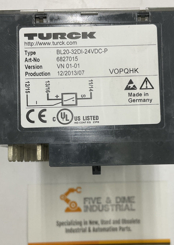 Turck BL20-32DI-24VDC-P Electronic 32 Digital Input Module 6827015