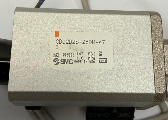 SMC  CDQ2D25-25DM-A73  Compact DBL Acting Pneumatic Cylinder w/ Reed Switches