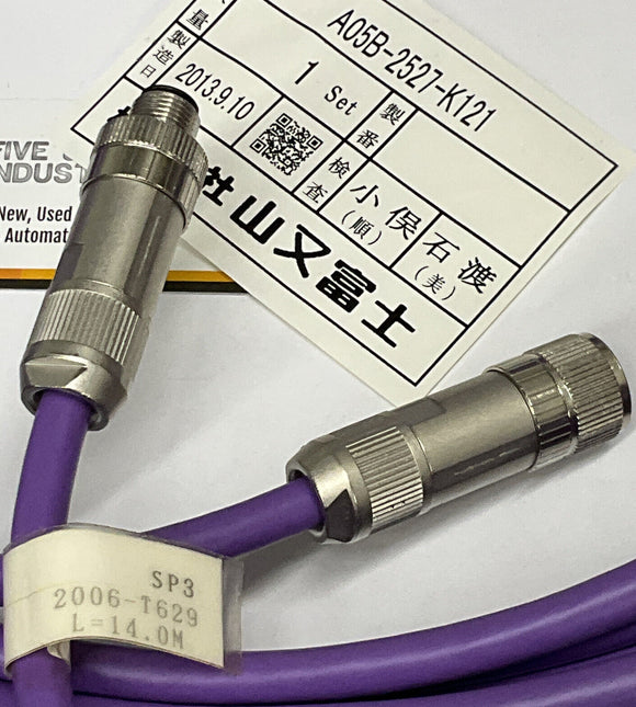 Fanuc A05B-2527-K121 Male / Female 5-Pin Cable Cordset 14 Meters