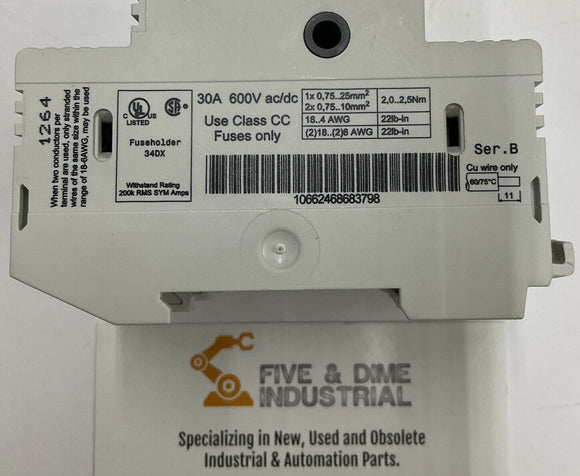 Allen Bradley 1492-FB3C-30-L 3-Pole Class CC Fuse Holder
