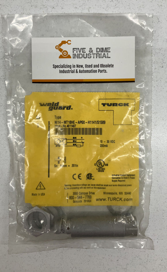 Turck NI14-MT18HE-AP6X-H1141/S1589 Weld Guard Sensor