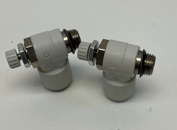 SMC AS2201F-U01-08 Speed Controller  UNI1/8, for 5/16" Tube (Lot of 2)