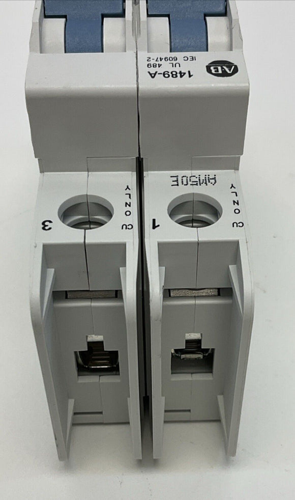 Allen Bradley  1489-A2D040  4 Amp, 2 Pole Circuit Breaker 48 VDC,  480Y/277 VAC