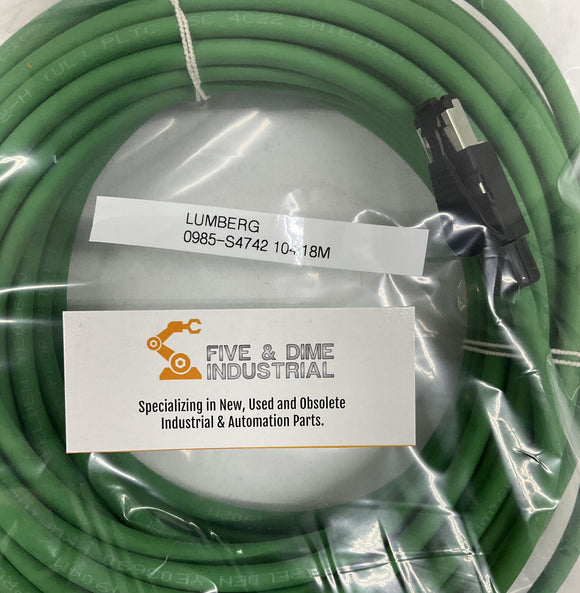 Lumberg 0985-S4742 104/18M Profinet Cable 4-Pin M12/RJ45