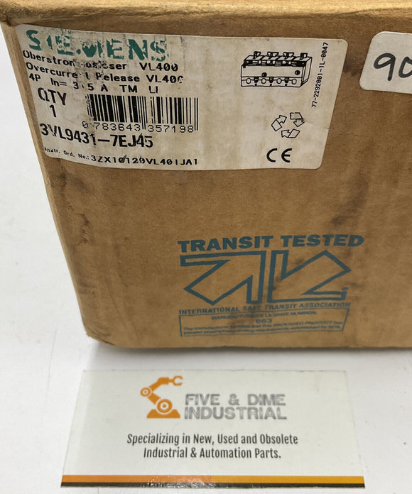 Siemens 3VL9431-7EJ45 Over Current Release VL400 4-Pole