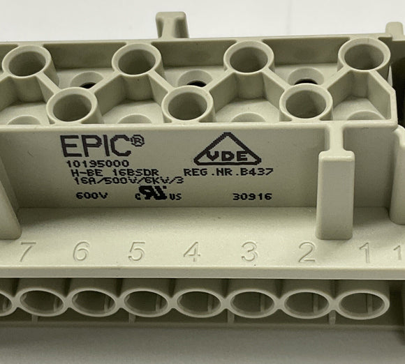 Epic 10.195000  H-BE 16-BS-DR 16-Pin Female Receptacle Insert