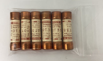 Mersen Gould 0T35 Class K5 One-Time Fuse 35A, 250V Pkg of (6) - 0