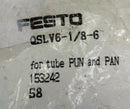 Festo QSLV6-1/8-6 Distribution Tee for 4 Pun & Pan Tube 153242-2