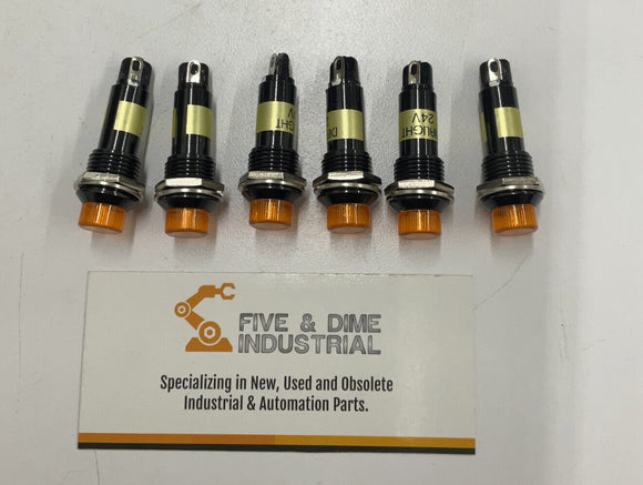 Dialight Led 24VDC Panel Indicator 350-2107-ND Amber Lot of 6