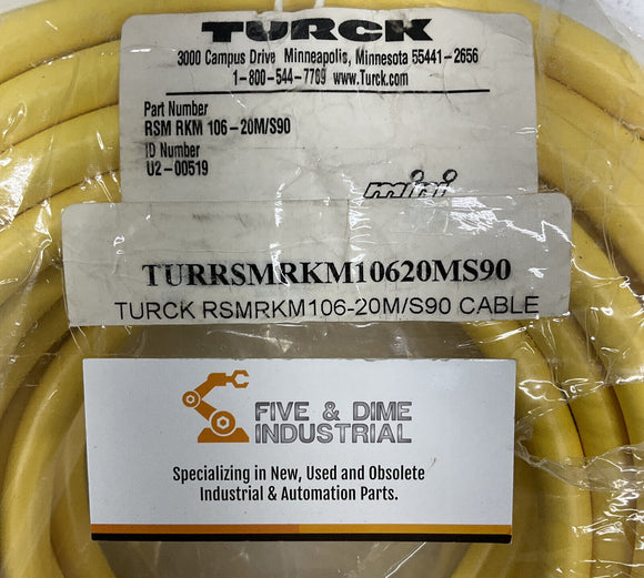 Turck RSM RKM 106-20M/S90 Mini-Fast Cordset U2-00519