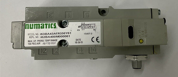 Numatics I63BA43AMG56Y61  I62BA400M000061 Solenoid  Valve with Base