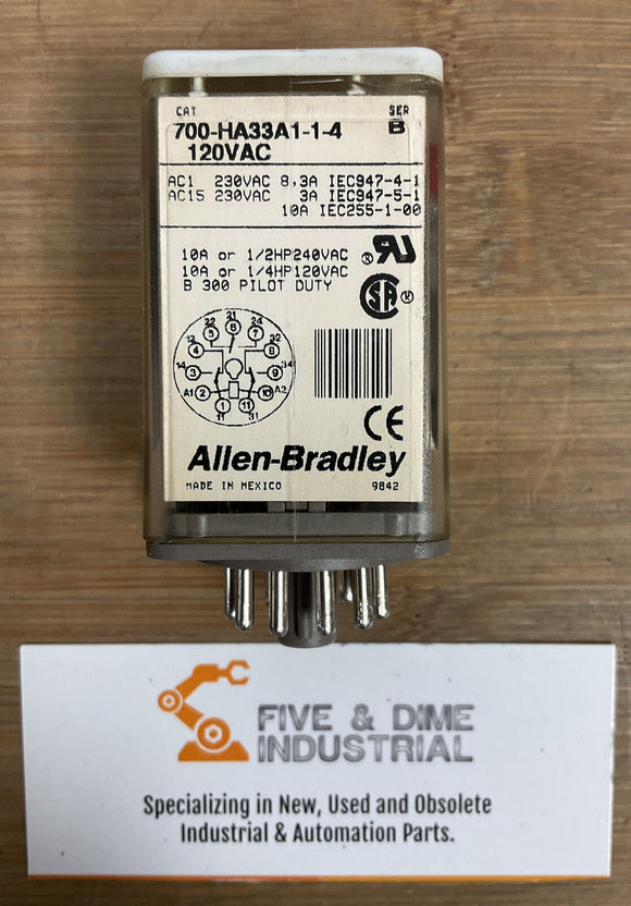 Allen Bradley 700-HA33A1 1-1-4 Relays 120 VAC. Lot of 3