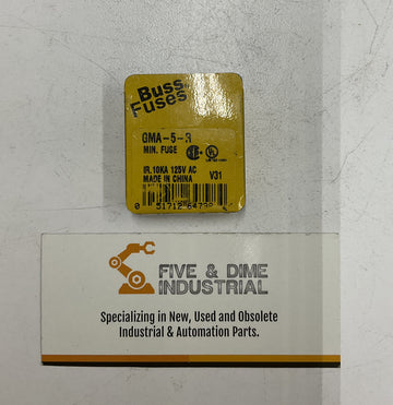 Bussmann Buss 6MA-5-R 5 Amp 125 VAC Package of 5