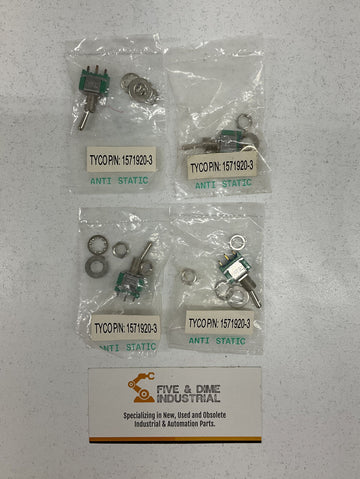 Tyco 1571920-3 Lot of 4  Toggle Switches 3A 125/250 Vac