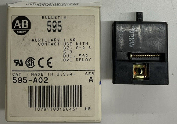 Allen Bradley 595-A02 SER A Size 0-2 5-9 Overload Relay Contact